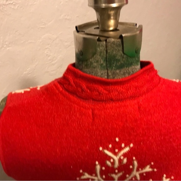 Coldwater Creek Christmas Wool Vest Size Small Embroidered Deer Reindeer Antlers - Picture 4 of 5